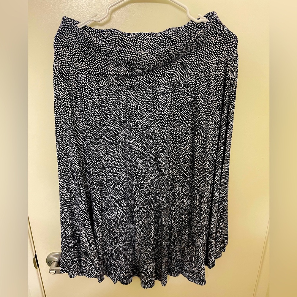 Hilary Radley Polka Dots Navy Blue Skirt